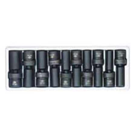 Gourmetgalley 10 Pieces 1/2 Drive MM Deep Swivel Socket Set 10 - 19mm GO2960376